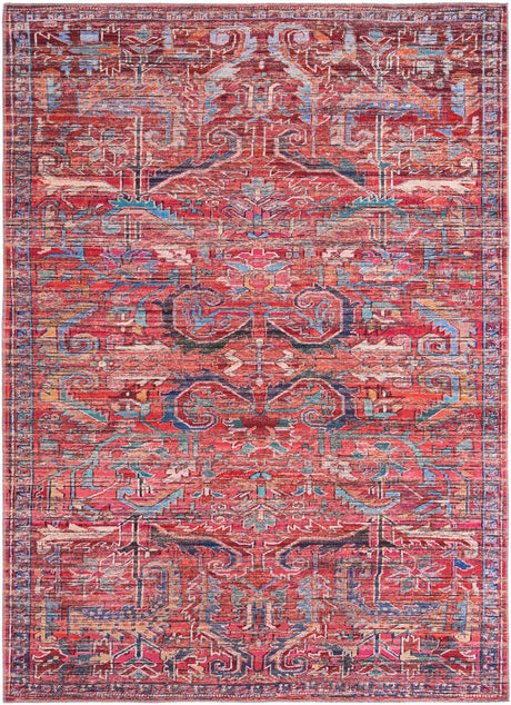Washable Rust Red 7' 3 x 10' Maahru Rectangle Area Rug Easy to Clean Stain Resistant & Durable Polyester Chenille Carpet for Living, Dining, Bedrooms, Kitchen for Sale at Rug Engine