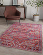 Washable Rust Red 5' 3 x 8' Maahru Rectangle Area Rug Easy to Clean Stain Resistant & Durable Polyester Chenille Carpet for Living, Dining, Bedrooms, Kitchen for Sale at Rug Engine
