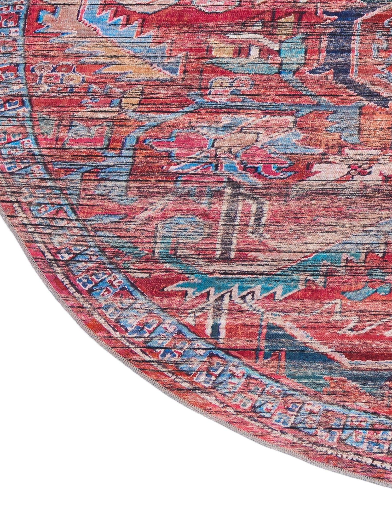 Washable Rust Red 5' 3 x 8' Maahru Oval Area Rug Easy to Clean Stain Resistant & Durable Polyester Chenille Carpet for Living, Dining, Bedrooms, Kitchen for Sale at Rug Engine