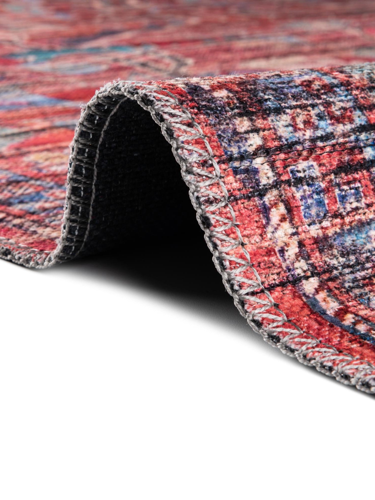 Washable Rust Red 5' 3 x 8' Maahru Oval Area Rug Easy to Clean Stain Resistant & Durable Polyester Chenille Carpet for Living, Dining, Bedrooms, Kitchen for Sale at Rug Engine