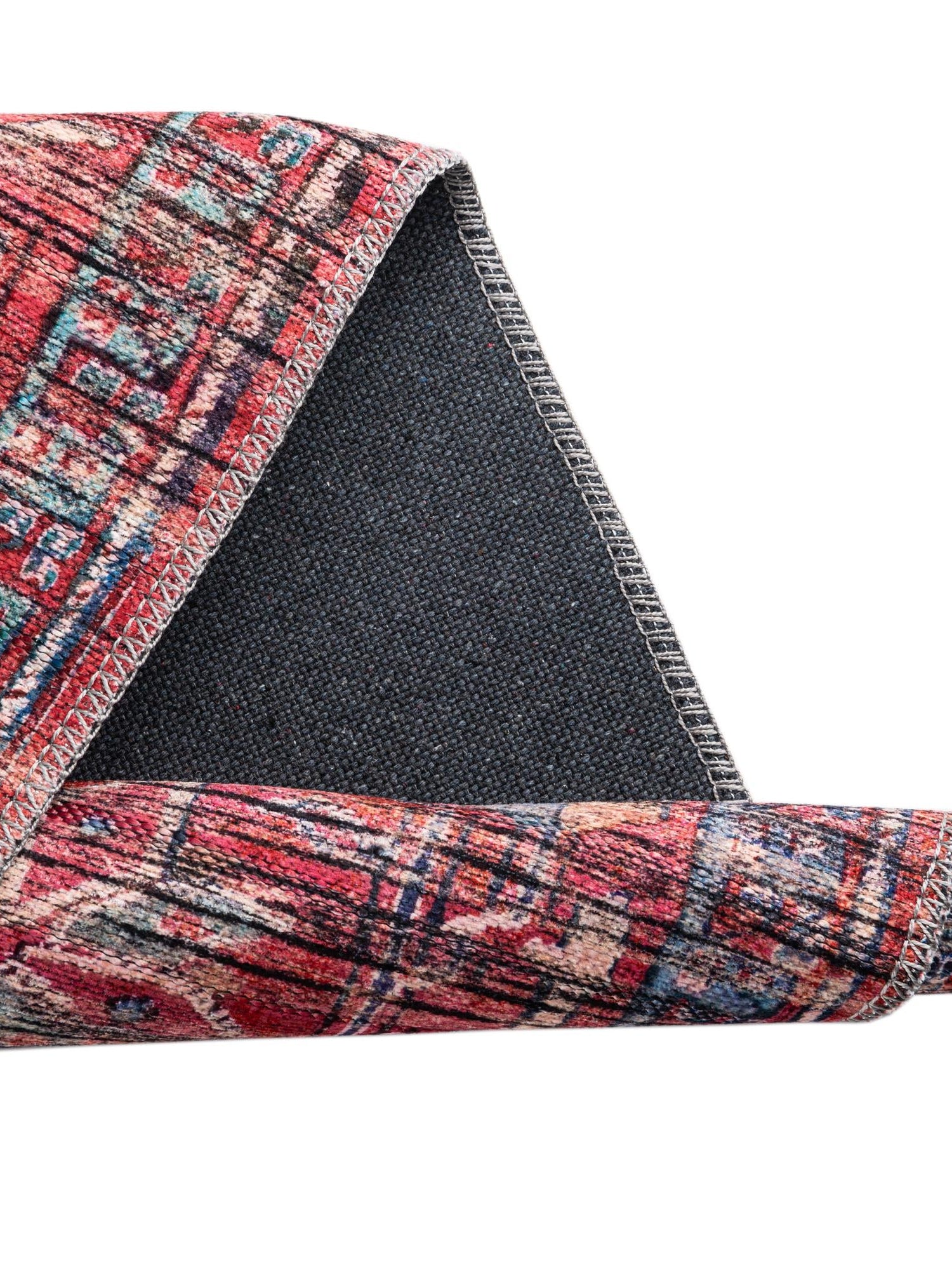 Washable Rust Red 5' 3 x 8' Maahru Oval Area Rug Easy to Clean Stain Resistant & Durable Polyester Chenille Carpet for Living, Dining, Bedrooms, Kitchen for Sale at Rug Engine