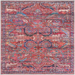 Washable Rust Red 3' 3 x 3' 3 Maahru Square Area Rug Easy to Clean Stain Resistant & Durable Polyester Chenille Carpet for Living, Dining, Bedrooms, Kitchen for Sale at Rug Engine