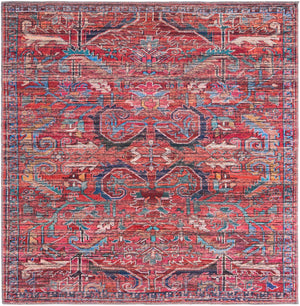 Washable Rust Red 5' 3 x 5' 3 Maahru Square Area Rug Easy to Clean Stain Resistant & Durable Polyester Chenille Carpet for Living, Dining, Bedrooms, Kitchen for Sale at Rug Engine