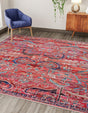 Washable Rust Red 7' 10 x 7' 10 Maahru Square Area Rug Easy to Clean Stain Resistant & Durable Polyester Chenille Carpet for Living, Dining, Bedrooms, Kitchen for Sale at Rug Engine