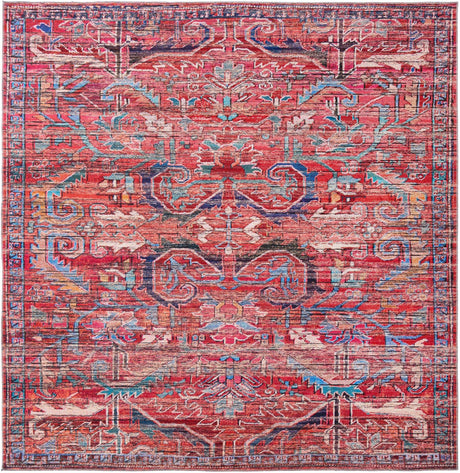 Washable Rust Red 10' 6 x 10' 6 Maahru Square Area Rug Easy to Clean Stain Resistant & Durable Polyester Chenille Carpet for Living, Dining, Bedrooms, Kitchen for Sale at Rug Engine