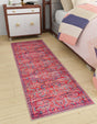 Washable Rust Red 2' x 4' 1 Maahru Runner Area Rug Easy to Clean Stain Resistant & Durable Polyester Chenille Carpet for Living, Dining, Bedrooms, Kitchen for Sale at Rug Engine