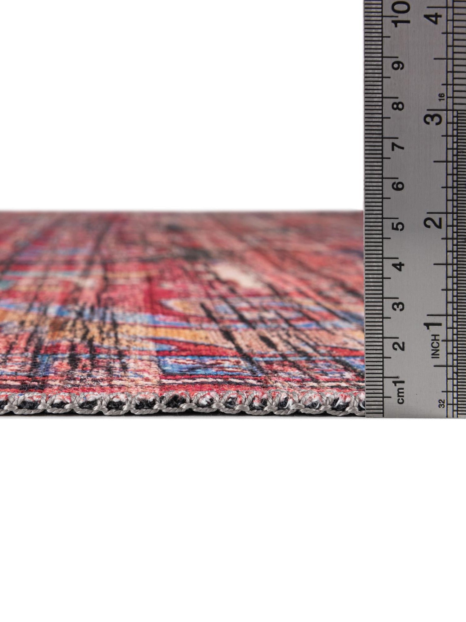 Washable Rust Red 2' x 4' 1 Maahru Runner Area Rug Easy to Clean Stain Resistant & Durable Polyester Chenille Carpet for Living, Dining, Bedrooms, Kitchen for Sale at Rug Engine