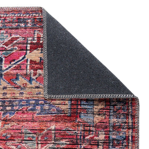 Washable Rust Red 2' x 4' 1 Maahru Runner Area Rug Easy to Clean Stain Resistant & Durable Polyester Chenille Carpet for Living, Dining, Bedrooms, Kitchen for Sale at Rug Engine