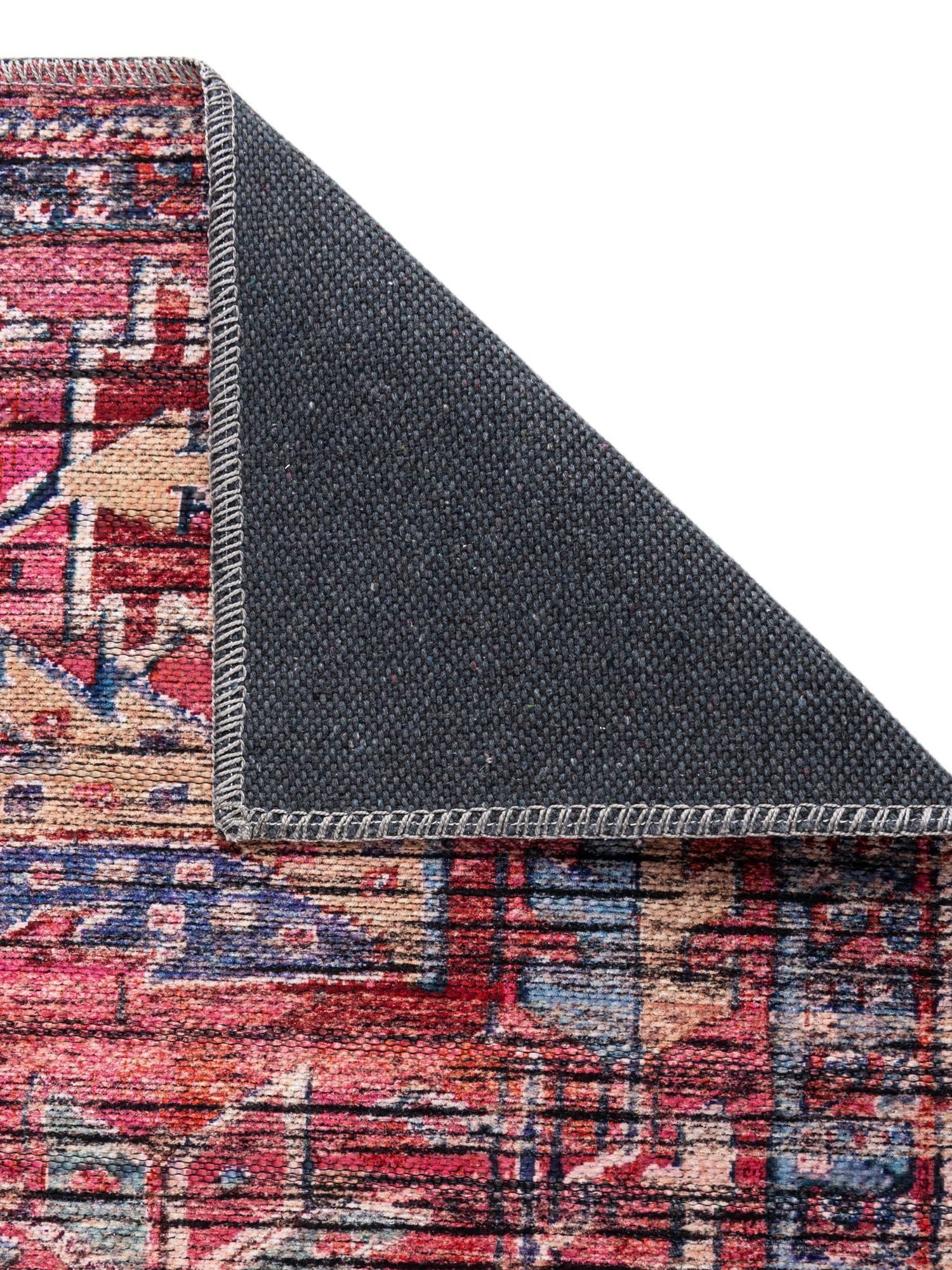 Washable Rust Red 2' x 8' Maahru Runner Area Rug Easy to Clean Stain Resistant & Durable Polyester Chenille Carpet for Living, Dining, Bedrooms, Kitchen for Sale at Rug Engine