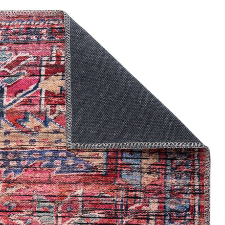 Washable Rust Red 2' x 8' Maahru Runner Area Rug Easy to Clean Stain Resistant & Durable Polyester Chenille Carpet for Living, Dining, Bedrooms, Kitchen for Sale at Rug Engine