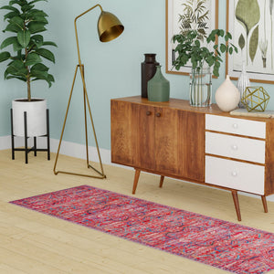 Washable Rust Red 2' x 6' 1 Maahru Runner Area Rug Easy to Clean Stain Resistant & Durable Polyester Chenille Carpet for Living, Dining, Bedrooms, Kitchen for Sale at Rug Engine