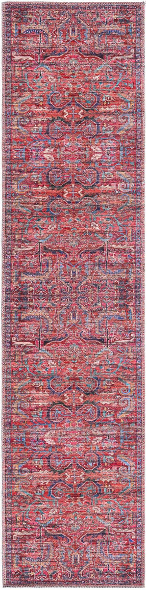 Rust Red 2' x 8' Maahru Washable Runner Rug