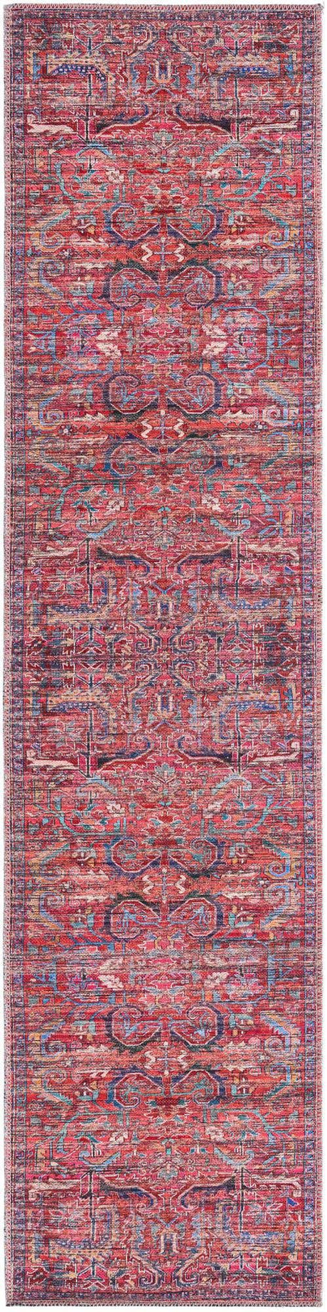 Rust Red 2' x 8' Maahru Washable Runner Rug