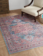 Washable Blue 10' 6 x 13' 1 Maahru Rectangle Area Rug Easy to Clean Stain Resistant & Durable Polyester Chenille Carpet for Living, Dining, Bedrooms, Kitchen for Sale at Rug Engine