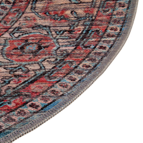 Washable Blue 2' x 3' 1 Maahru Oval Area Rug Easy to Clean Stain Resistant & Durable Polyester Chenille Carpet for Living, Dining, Bedrooms, Kitchen for Sale at Rug Engine