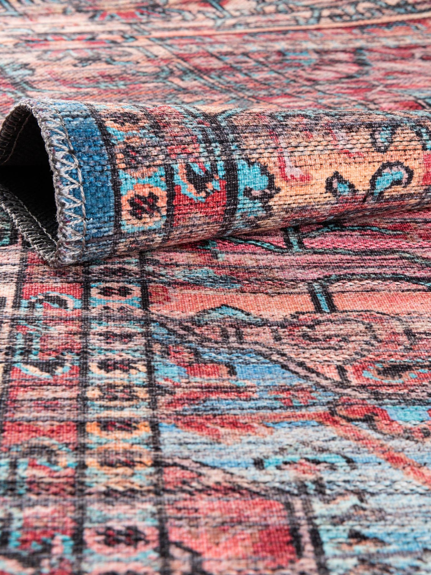 Washable Blue 10' 6 x 10' 6 Maahru Square Area Rug Easy to Clean Stain Resistant & Durable Polyester Chenille Carpet for Living, Dining, Bedrooms, Kitchen for Sale at Rug Engine