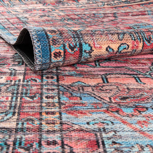 Blue 10' 6 x 10' 6 Maahru Washable Square Rug