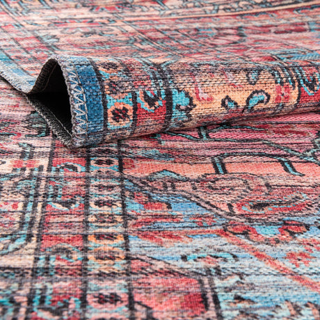 Washable Blue 10' 6 x 10' 6 Maahru Square Area Rug Easy to Clean Stain Resistant & Durable Polyester Chenille Carpet for Living, Dining, Bedrooms, Kitchen for Sale at Rug Engine