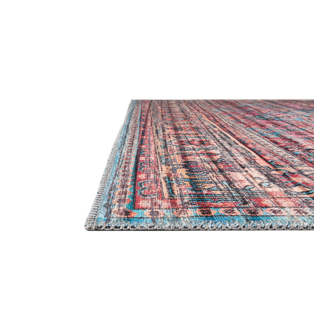 Washable Blue 7' 3 x 7' 3 Maahru Square Area Rug Easy to Clean Stain Resistant & Durable Polyester Chenille Carpet for Living, Dining, Bedrooms, Kitchen for Sale at Rug Engine