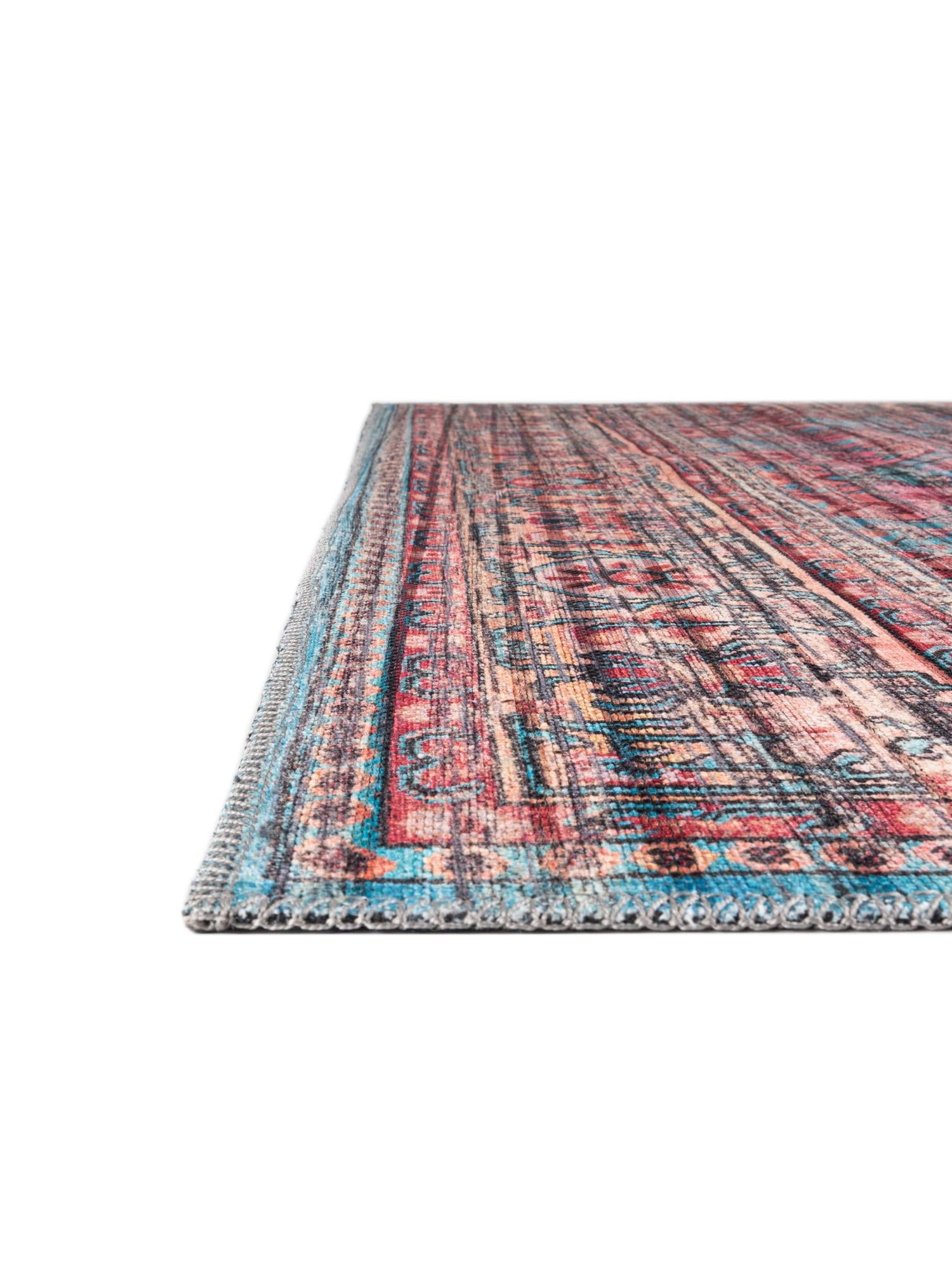Washable Blue 10' 6 x 10' 6 Maahru Square Area Rug Easy to Clean Stain Resistant & Durable Polyester Chenille Carpet for Living, Dining, Bedrooms, Kitchen for Sale at Rug Engine