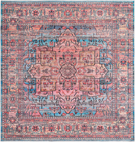 Blue 10' 6 x 10' 6 Maahru Washable Square Rug