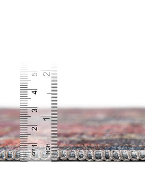 Washable Yellow Pink 3' 3 x 3' 3 Maahru Square Area Rug Easy to Clean Stain Resistant & Durable Polyester Chenille Carpet for Living, Dining, Bedrooms, Kitchen for Sale at Rug Engine