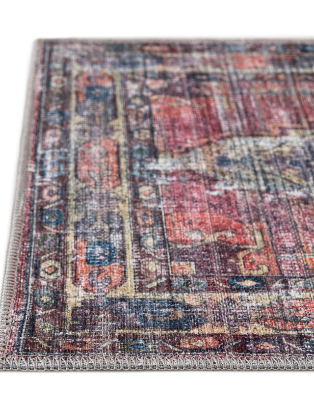 Washable Yellow Pink 10' 6 x 10' 6 Maahru Square Area Rug Easy to Clean Stain Resistant & Durable Polyester Chenille Carpet for Living, Dining, Bedrooms, Kitchen for Sale at Rug Engine