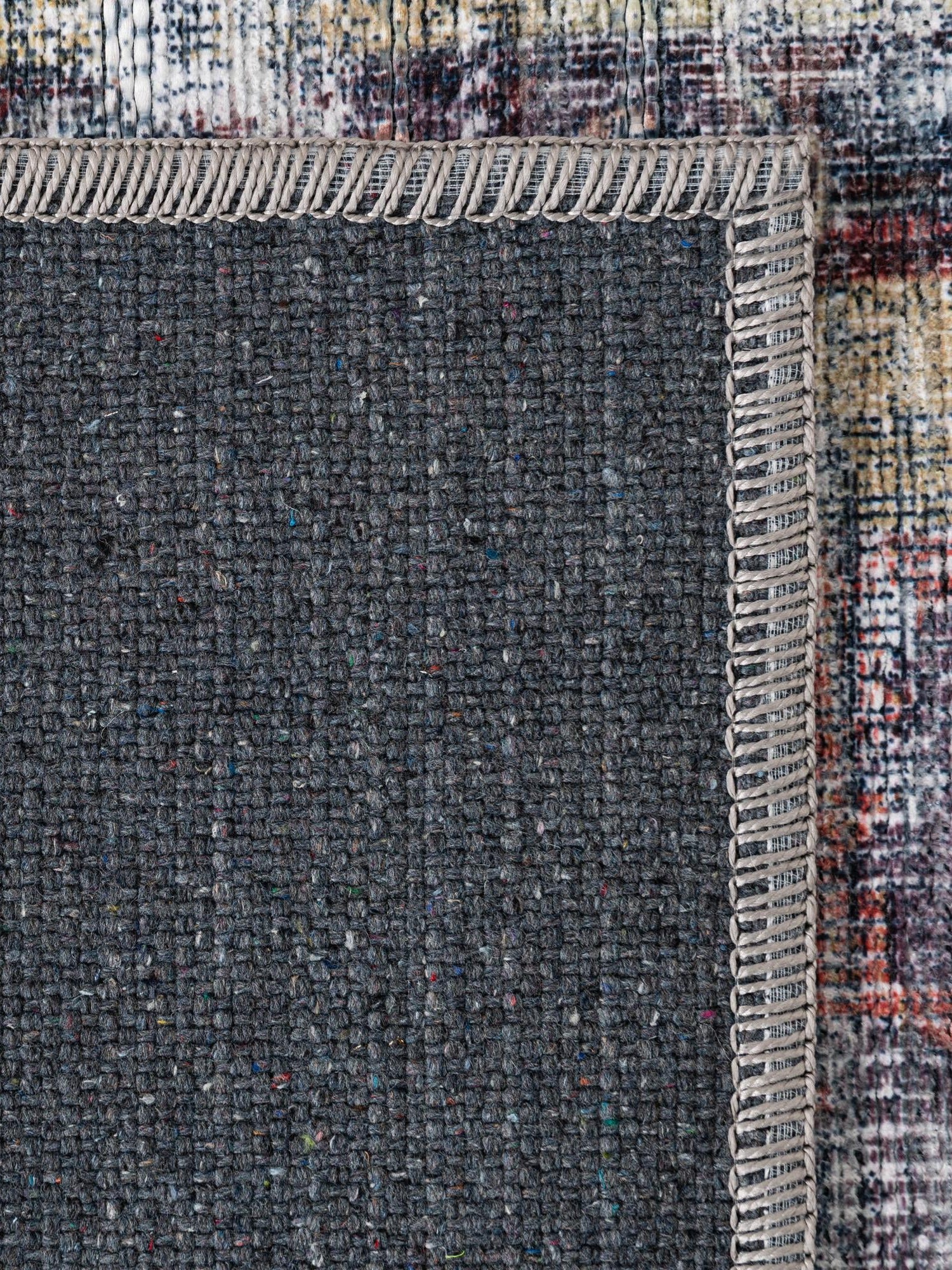 Washable Yellow Pink 5' 3 x 5' 3 Maahru Square Area Rug Easy to Clean Stain Resistant & Durable Polyester Chenille Carpet for Living, Dining, Bedrooms, Kitchen for Sale at Rug Engine