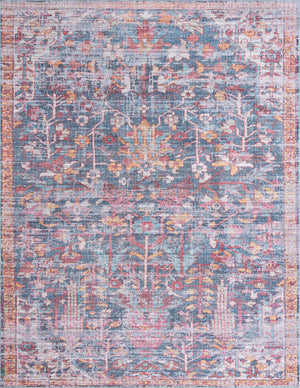 Navy Blue 8' x 10' Maahru Washable Rectangle Rug