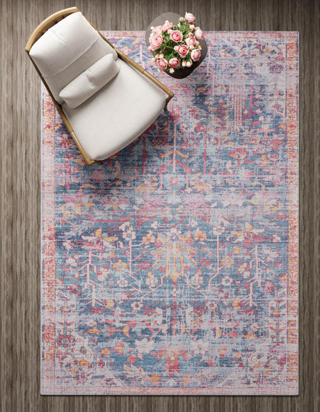 Washable Navy Blue 10' 6 x 13' 1 Maahru Rectangle Area Rug Easy to Clean Stain Resistant & Durable Polyester Chenille Carpet for Living, Dining, Bedrooms, Kitchen for Sale at Rug Engine