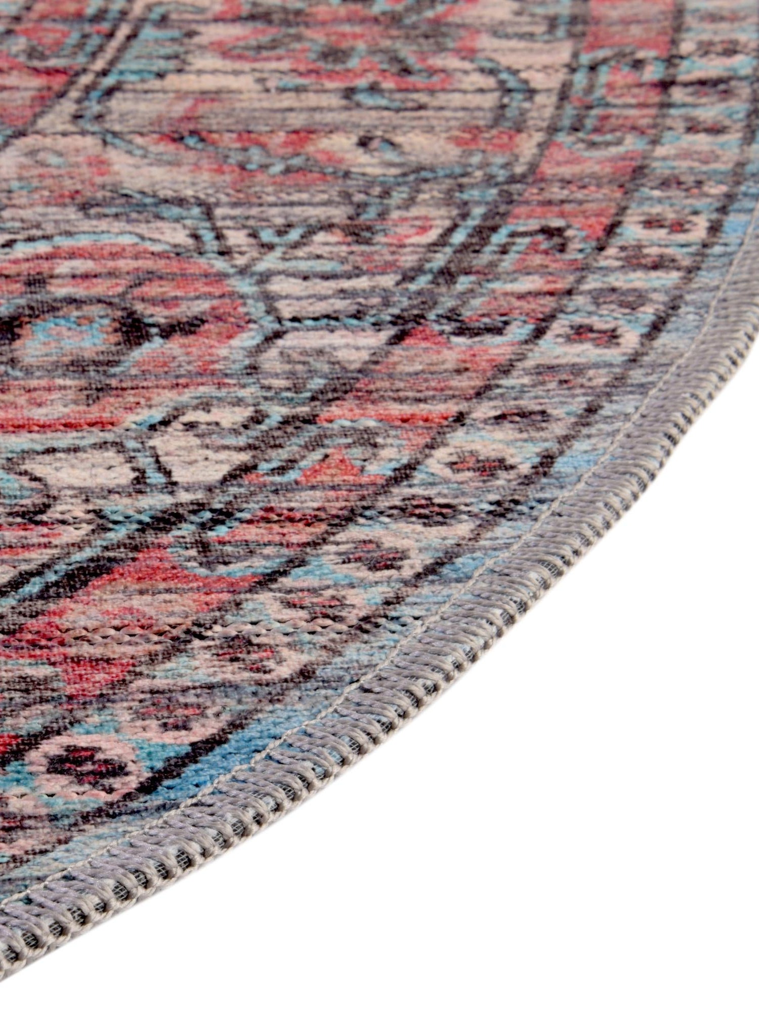 Washable Navy Blue 5' 3 x 8' Maahru Oval Area Rug Easy to Clean Stain Resistant & Durable Polyester Chenille Carpet for Living, Dining, Bedrooms, Kitchen for Sale at Rug Engine