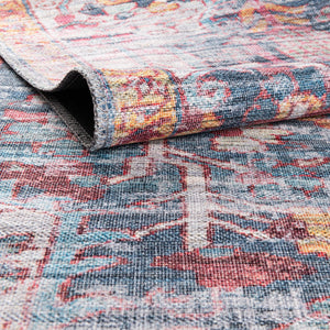 Navy Blue 2' x 10' Maahru Washable Runner Rug