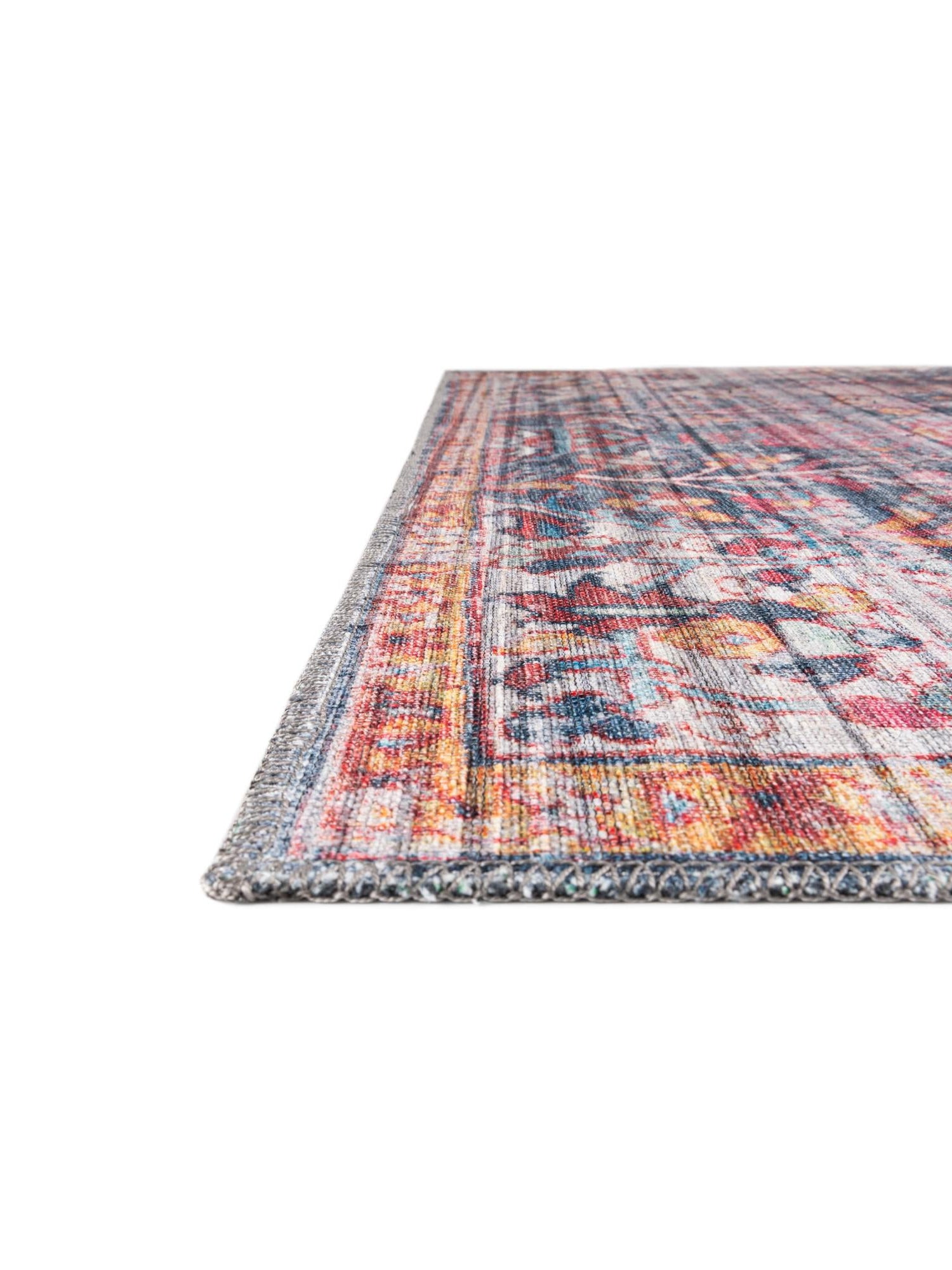 Washable Navy Blue 2' x 8' Maahru Runner Area Rug Easy to Clean Stain Resistant & Durable Polyester Chenille Carpet for Living, Dining, Bedrooms, Kitchen for Sale at Rug Engine