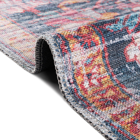 Washable Navy Blue 2' x 10' Maahru Runner Area Rug Easy to Clean Stain Resistant & Durable Polyester Chenille Carpet for Living, Dining, Bedrooms, Kitchen for Sale at Rug Engine