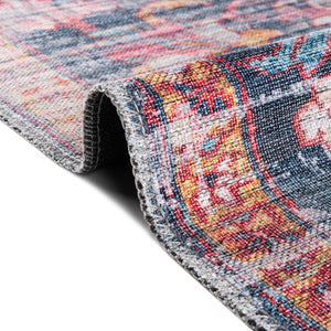 Washable Navy Blue 2' x 8' Maahru Runner Area Rug Easy to Clean Stain Resistant & Durable Polyester Chenille Carpet for Living, Dining, Bedrooms, Kitchen for Sale at Rug Engine