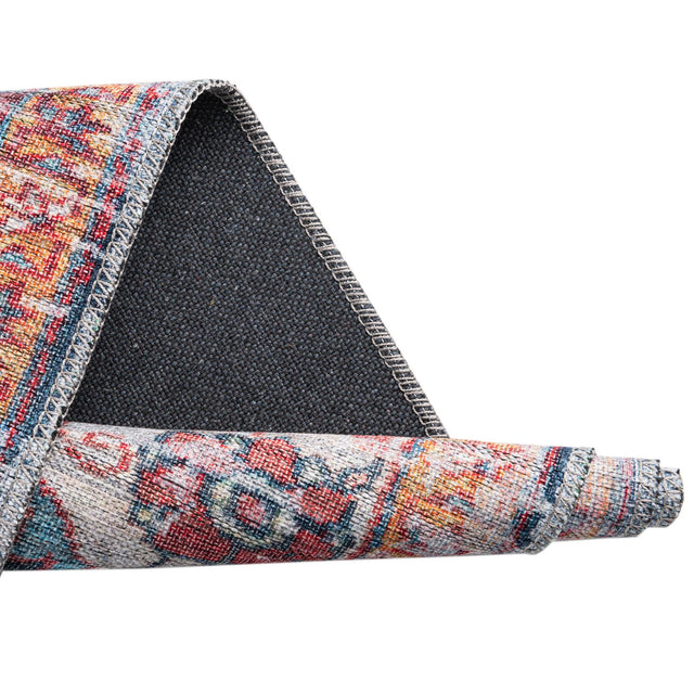 Navy Blue 2' x 10' Maahru Washable Runner Rug