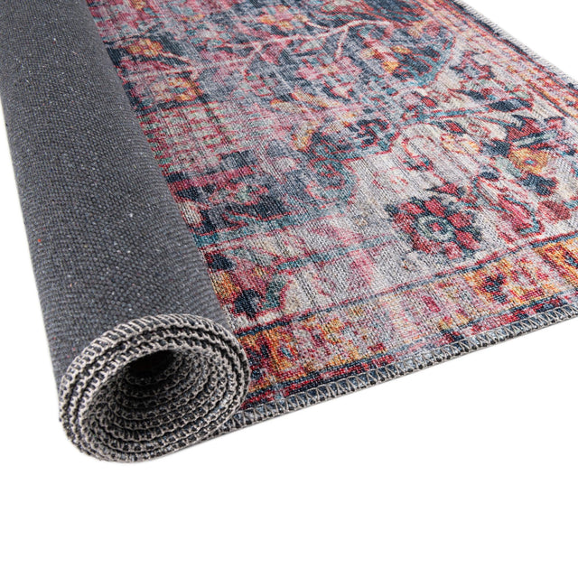Navy Blue 2' x 10' Maahru Washable Runner Rug