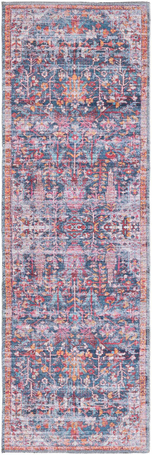 Washable Navy Blue 2' x 6' 1 Maahru Runner Area Rug Easy to Clean Stain Resistant & Durable Polyester Chenille Carpet for Living, Dining, Bedrooms, Kitchen for Sale at Rug Engine