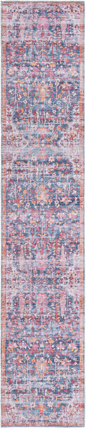 Navy Blue 2' x 10' Maahru Washable Runner Rug
