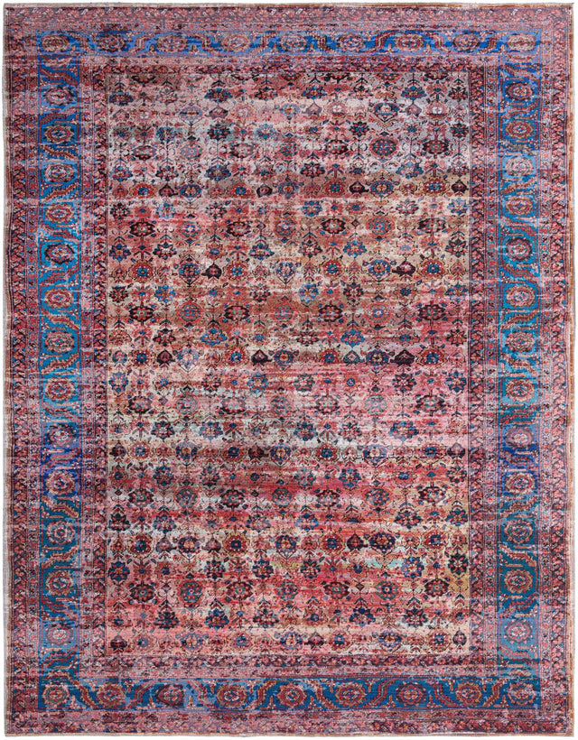 Washable Antique Pink 10' 6 x 13' 1 Maahru Rectangle Area Rug Easy to Clean Stain Resistant & Durable Polyester Chenille Carpet for Living, Dining, Bedrooms, Kitchen for Sale at Rug Engine