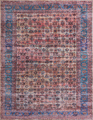 Washable Antique Pink 7' 10 x 10' Maahru Rectangle Area Rug Easy to Clean Stain Resistant & Durable Polyester Chenille Carpet for Living, Dining, Bedrooms, Kitchen for Sale at Rug Engine