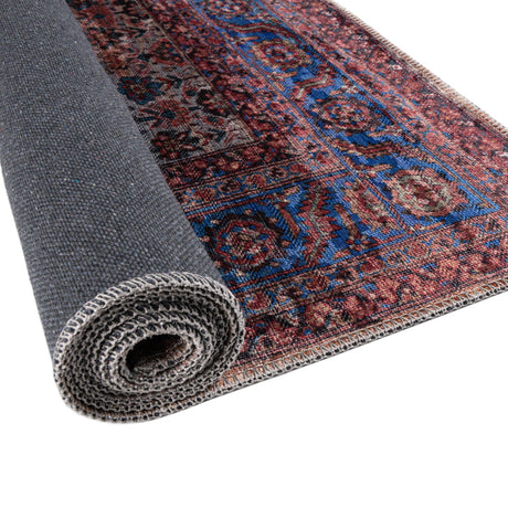 Washable Antique Pink 2' x 3' 1 Maahru Rectangle Area Rug Easy to Clean Stain Resistant & Durable Polyester Chenille Carpet for Living, Dining, Bedrooms, Kitchen for Sale at Rug Engine