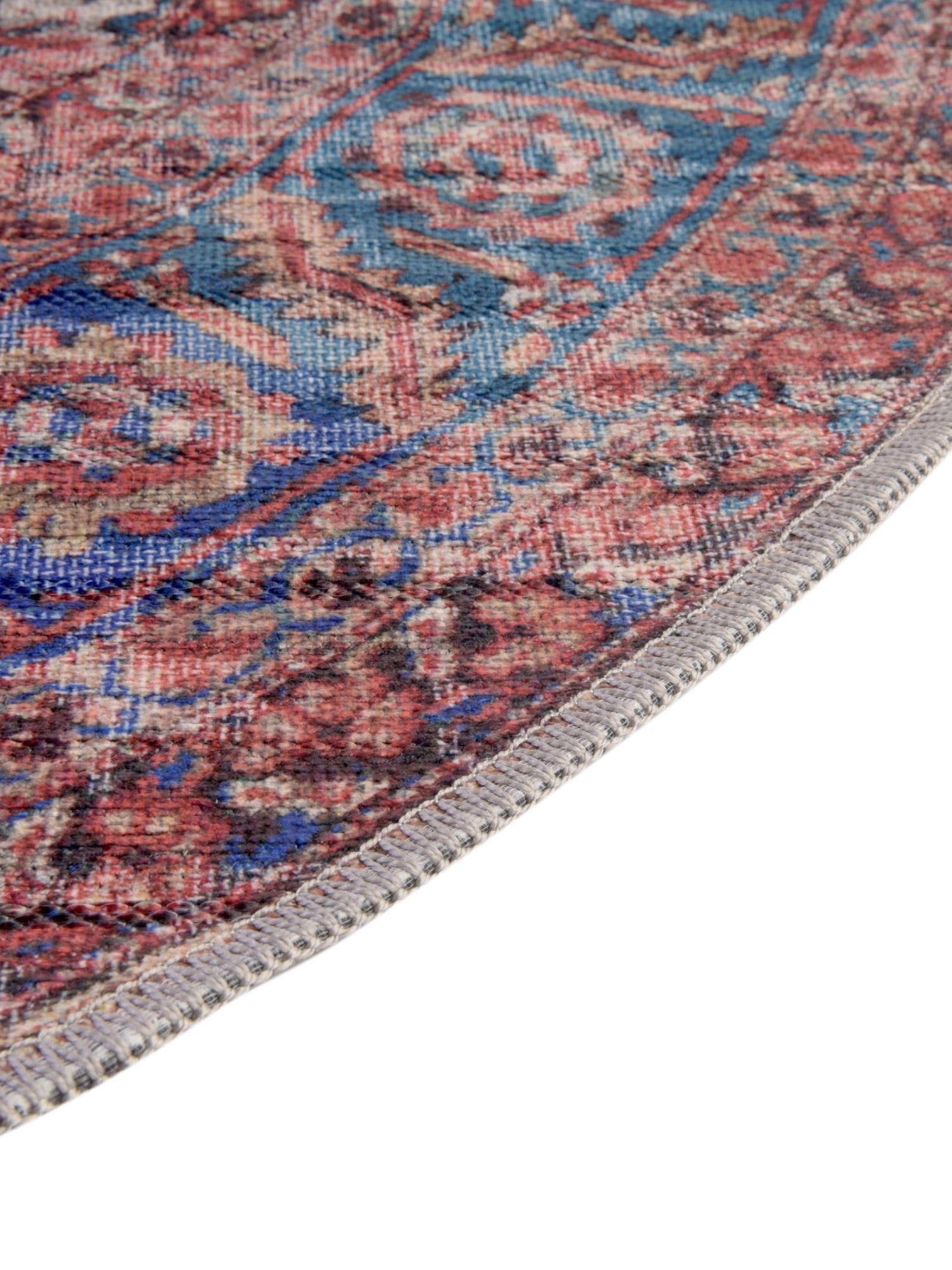 Washable Antique Pink 4' 1 x 6' 1 Maahru Oval Area Rug Easy to Clean Stain Resistant & Durable Polyester Chenille Carpet for Living, Dining, Bedrooms, Kitchen for Sale at Rug Engine