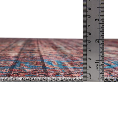 Washable Antique Pink 5' 3 x 5' 3 Maahru Square Area Rug Easy to Clean Stain Resistant & Durable Polyester Chenille Carpet for Living, Dining, Bedrooms, Kitchen for Sale at Rug Engine