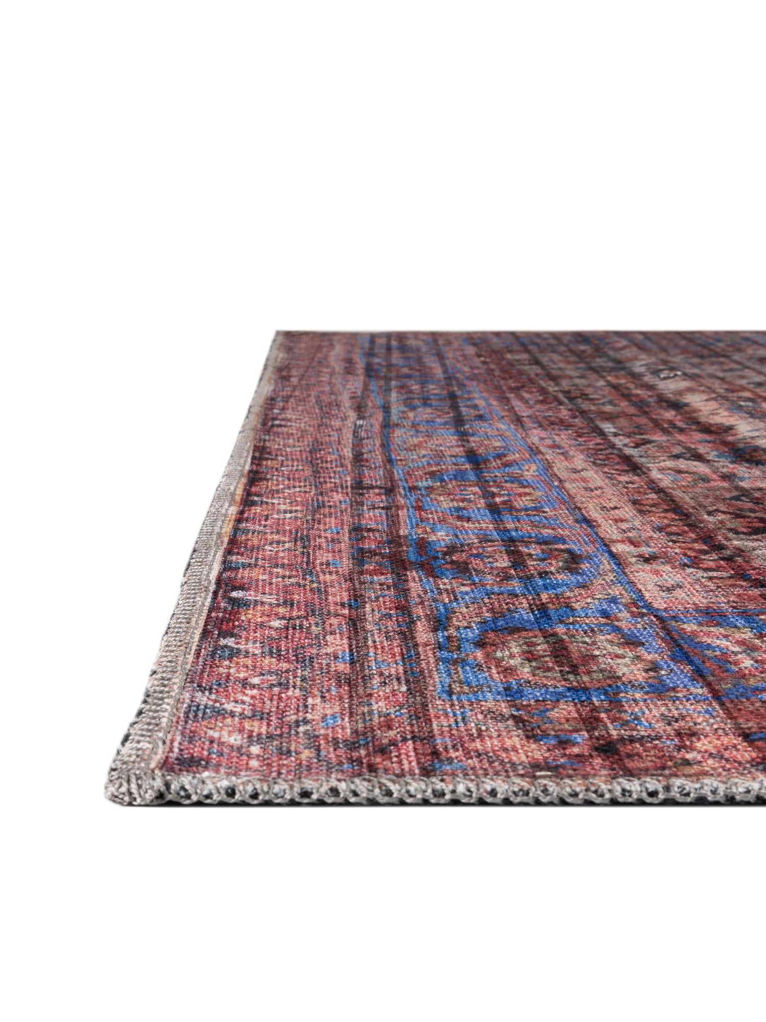 Washable Antique Pink 7' 3 x 7' 3 Maahru Square Area Rug Easy to Clean Stain Resistant & Durable Polyester Chenille Carpet for Living, Dining, Bedrooms, Kitchen for Sale at Rug Engine