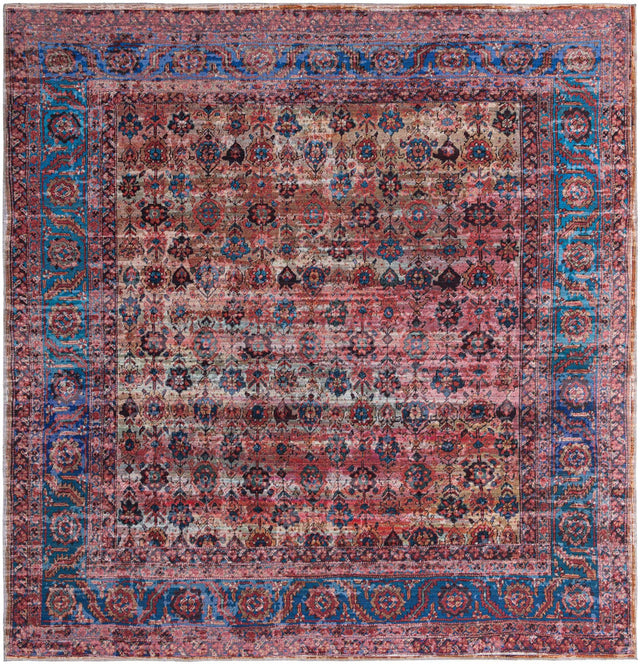 Washable Antique Pink 10' 6 x 10' 6 Maahru Square Area Rug Easy to Clean Stain Resistant & Durable Polyester Chenille Carpet for Living, Dining, Bedrooms, Kitchen for Sale at Rug Engine