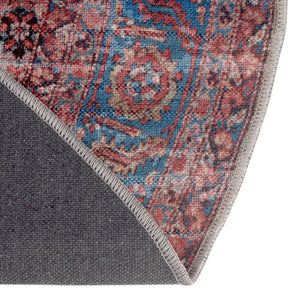 Washable Antique Pink 10' 6 x 10' 6 Maahru Round Area Rug Easy to Clean Stain Resistant & Durable Polyester Chenille Carpet for Living, Dining, Bedrooms, Kitchen for Sale at Rug Engine