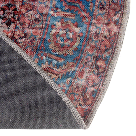 Washable Antique Pink 10' 6 x 10' 6 Maahru Round Area Rug Easy to Clean Stain Resistant & Durable Polyester Chenille Carpet for Living, Dining, Bedrooms, Kitchen for Sale at Rug Engine