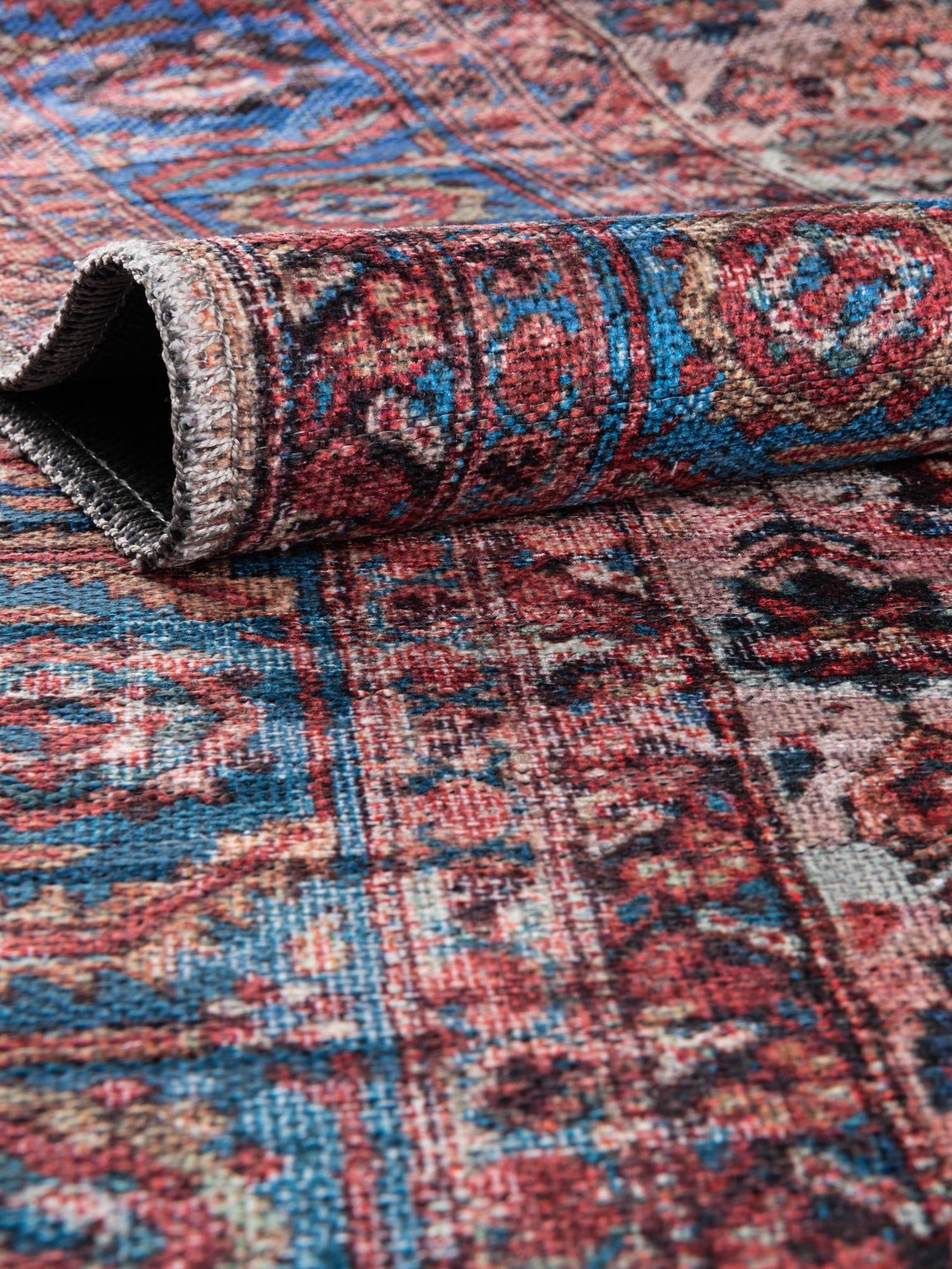 Washable Antique Pink 2' x 10' Maahru Runner Area Rug Easy to Clean Stain Resistant & Durable Polyester Chenille Carpet for Living, Dining, Bedrooms, Kitchen for Sale at Rug Engine