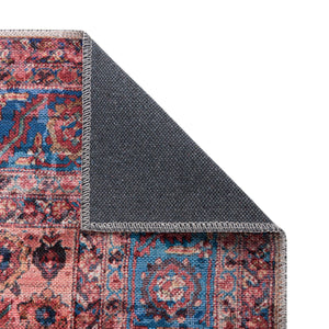Washable Antique Pink 2' x 10' Maahru Runner Area Rug Easy to Clean Stain Resistant & Durable Polyester Chenille Carpet for Living, Dining, Bedrooms, Kitchen for Sale at Rug Engine